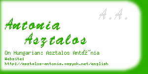 antonia asztalos business card